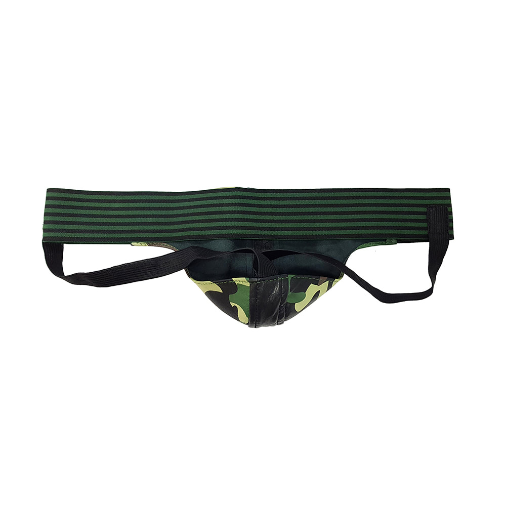 MENS GENUINE LEATHER ARMY CAMOUFLAGE RACER JOCK STRAP CAMO THONG G-STRING BRIEFS